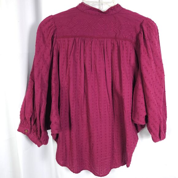 Anthropologie Pilcro Womens Purple Small The Tavi Button Down 3/4 Sleeve Shirt - Picture 2 of 7
